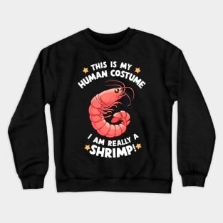 This is my Human Costume Funny Halloween Shrimp Crewneck Sweatshirt